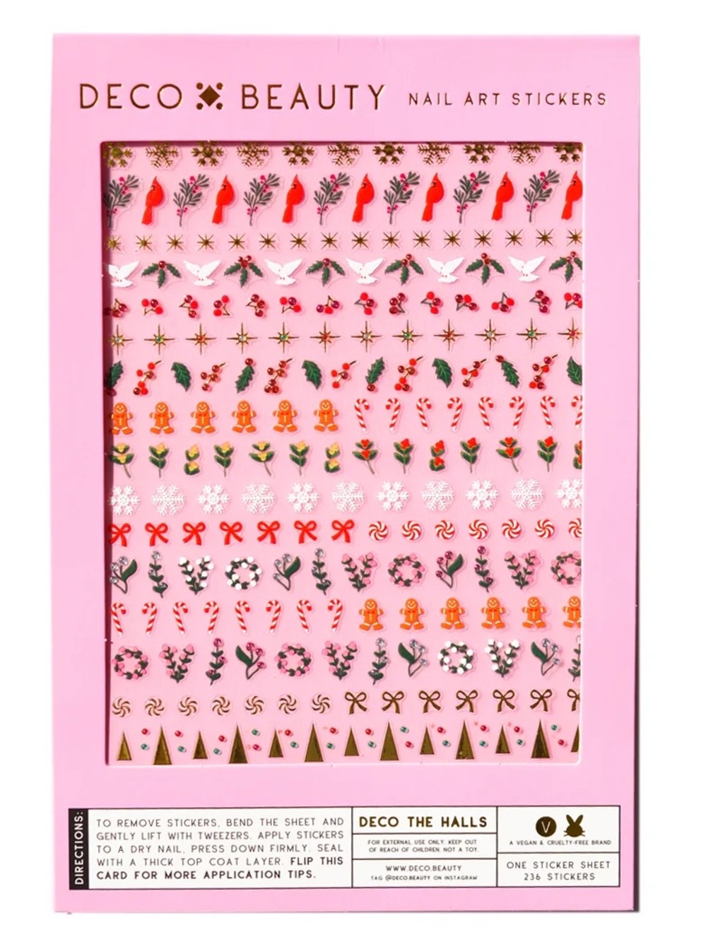 Deco Miami - Deco The Halls Nail Stickers - Holiday/ Christmas Nail Art Decals